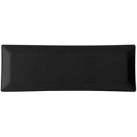 Assiette de service rectangulaire en mélamine, noir élégant, vaisselle classique, 1 pièce