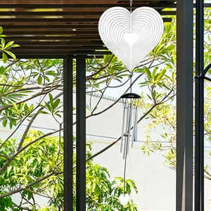 Design creativo rotante cortile e balcone romantico <span class=keywords><strong>cuore</strong></span> a forma di carillon <span class=keywords><strong>del</strong></span> vento decorazione da giardino all'aperto - Product Image 5