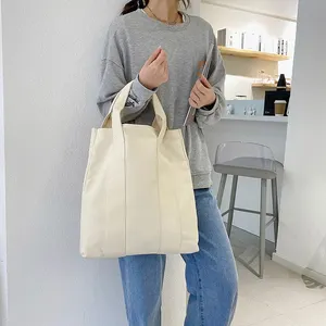Custom Logo Print Cotton Canvas Large Shopping Bag Luxury Handbags Fashion Reusable Women Shoulder Tote Bag Women's Bag 2024