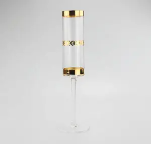 Raymond Home Must-Have Flute Crystal Printed Pattern Champagne Glass