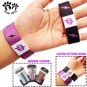 Promotional NFC Cloth Wrist Bands Quality RPET Bracelet Recycle Pulsera Elastica Sublimation Polyester Printed Elastic Wristband