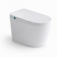 WC intelligent sans réservoir avec chasse d'eau par siphon, siège chauffant, matériau céramique, télécommande