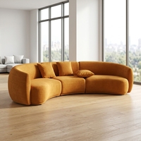 Canapé modulaire incurvé moderne en vente chaude, sièges rembourrés, coussins pour salon, appartement, hôtel, durable