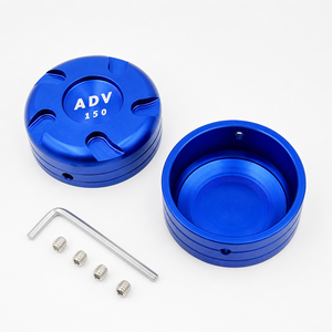 อะไหล่รถจักรยานยนต์ขายส่ง ฝาครอบถังน้ำมันตกแต่งสำหรับ ADV150, ใช้ได้กับรถทั่วไป ผลิตจากอะลูมิเนียม CNC ชุบอโนไดซ์ - Product Image 3