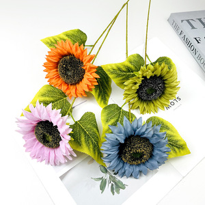 Fleur artificielle tournesol 51 cm en soie pour décoration de mariage et de maison - Product Image 2