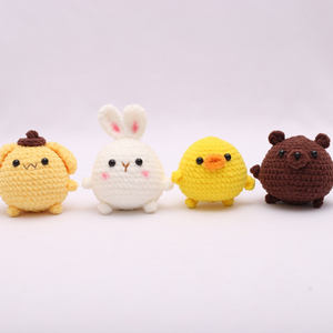QYS Porte-clés Poupée en Laine Tricotée Crochet Animal Mignon Fait Main - Product Image 6