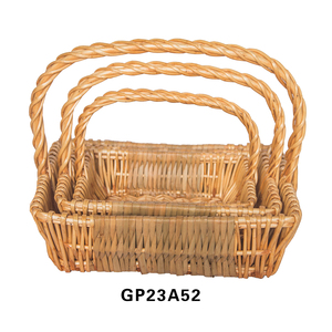 2025 nouveau panier de fleurs en osier en matériau de saule <span class=keywords><strong>avec</strong></span> poignées couvercle couleur naturelle pour les pique-niques de Pâques cadeaux décor à la maison et mariage - Product Image 3