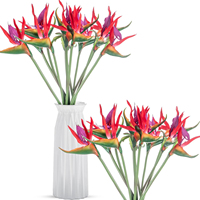 1 Buah Buket Bunga Palsu Strelitzia Karet 31,5 Inci Buatan Bird of Paradise untuk Dekorasi Pesta Luar Ruangan Pernikahan Taman Rumah DIY