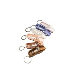 Handmade Mini Satin Ballet Shoes <b>Key</b> Chain Ballet Shoes <b>Key</b> <b>Rings</b> Bag Pendant Accessories Car Backpack - Product Image 1