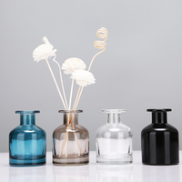 Diffuseur de parfum en verre noir de luxe 50ml/100ml avec bouchon couronne, sérigraphié, pour aromathérapie et artisanat
