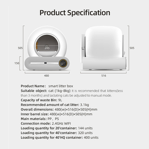 <span class=keywords><strong>Prix</strong></span> le plus bas d'usine App Control Sandbox Intelligent Smart Autonettoyant Litière pour Chats Automatique Chat Toilette Litière - Product Image 2