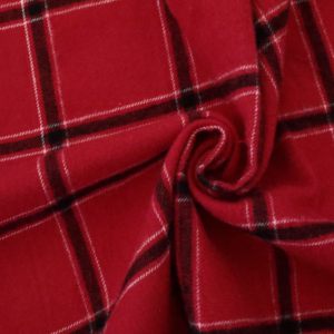 Vestido camisero rojo de sarga de algodón 100% para niñas y niños tela a cuadros de moda transpirable y tejida para zapatos y juguetes - Product Image 4