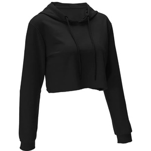 Sudadera Corta con Capucha para Mujer, de Felpa Francesa, de Algodón, Manga Larga, con Logotipo Personalizado, Estilo Urbano - Product Image 5