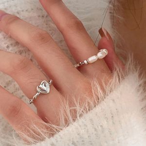 <b>Silver</b> Ruitai S925 Sterling <b>Silver</b> Pearl <b>Ring</b> Heart Shape Women's Everyday Wear Jewelry - Product Image 4