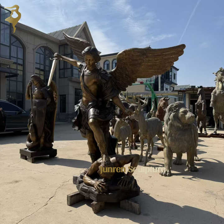Life Size Bronze Saint Michael Statue for Church Bronze Archangel ...
