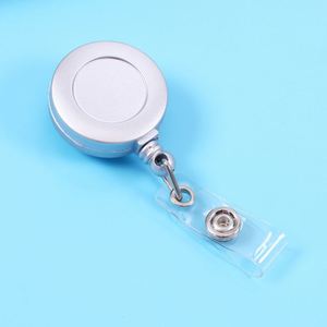 Porte-badges rétractables 32 mm pour cartes d'identité, porte-badges vierges pour infirmières, porte-badges en métal personnalisés avec clip crocodile, vente en gros - Product Image 2