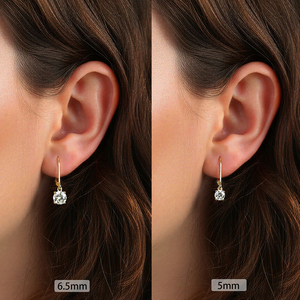 <span class=keywords><strong>Orecchini</strong></span> <span class=keywords><strong>Pendenti</strong></span> RINNITN MOE13 con Moissanite Taglio Rotondo, Placcati in Oro 14K, Argento 925, Diamante Sintetico VVS, Chiusura a Leva Francese per Donne - Product Image 4