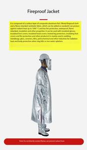Nuevo diseño 1000 grados ropa de seguridad <span class=keywords><strong>antiradiación</strong></span> <span class=keywords><strong>traje</strong></span> de papel de aluminio con <span class=keywords><strong>traje</strong></span> de resistencia al calor radiante - Product Image 5