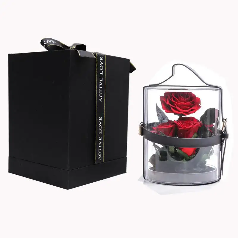 AYOYO OEM नया डिज़ाइन चिरस्थायी गुलाब बॉक्स में संरक्षित गुलाब उपहार बॉक्स मातृ दिवस वेलेंटाइन दिवस उपहार फ्लोर्स फ्लोरल