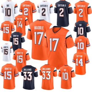 Vendita all'Ingrosso di Prodotti Ricamati Denver # 10 Nix # 14 Sutton # 15 Bonitto # 17 Waddle # Maglia da Football Americano 2Surtain II - Product Image 1