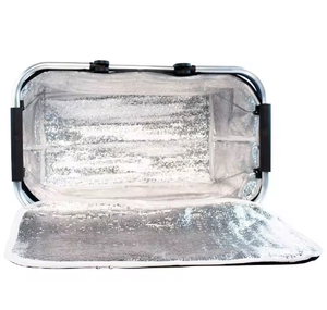 Panier isotherme pliable grande capacité avec logo personnalisé, poignée en aluminium, sac de transport portable pour pique-nique - Product Image 4