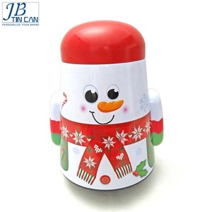 New Tumbler Santa Snowman Lưu Trữ Hộp Thiếc Kim Loại - Product Image 3
