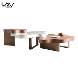 Franse Luxe Wolk Vorm Houten Frame Met Metalen Salontafel <span class=keywords><strong>Set</strong></span> Onregelmatige Creatieve Moderne Woonkamer Hotel Sofa Bijzettafel - Product Image 6