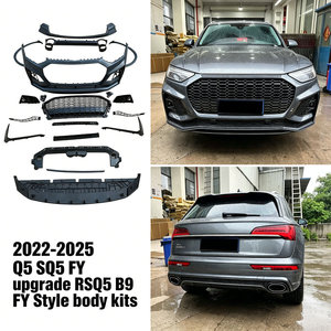 ชุดแต่งกันชนหน้า-หลังสไตล์ RSQ5 สำหรับ Audi <span class=keywords><strong>Q5</strong></span> SQ5 FY B9.5 ปี 2022-2025 พร้อมดิฟฟิวเซอร์และกระจังหน้าสีดำเงา - Product Image 2