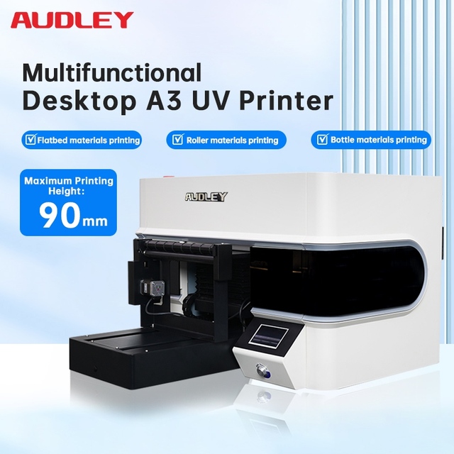 A3 Size UV Printer 1 I3200 HD Head High Precision CMYK White Varnish All-in-One Desktop UV Printing Machine for Small Business