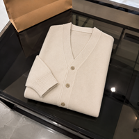Cardigan personnalisé 100% coton, pull à col en V brodé personnalisé Townkana, chemise boutonnée de luxe, tenue de couple