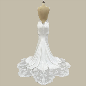 Abiti semplici 2019 migliore vendita <span class=keywords><strong>in</strong></span> pizzo da <span class=keywords><strong>sposa</strong></span> bianco <span class=keywords><strong>rosso</strong></span> abito da <span class=keywords><strong>sposa</strong></span> lungo abito di lusso per la <span class=keywords><strong>sposa</strong></span> - Product Image 4