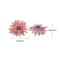 Fleurs artificielles de chrysanthème pour mariage, matériau mural en fleurs de soie, têtes de fleurs artificielles de dahlia pour la décoration
