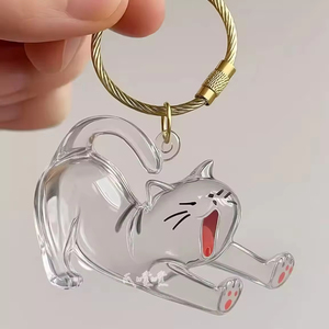 Toptan Pet sake Keychain anahtarlık | Şeffaf kedi saç depolama Charm | Pet severler ve anıt kullanımı için reçine kedi aksesuarı - Product Image 3
