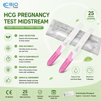 Kit de test de grossesse HCG à détection précoce (midstream) en lot de 3, 5 ou 6 unités, disponible en emballage standard ou personnalisé