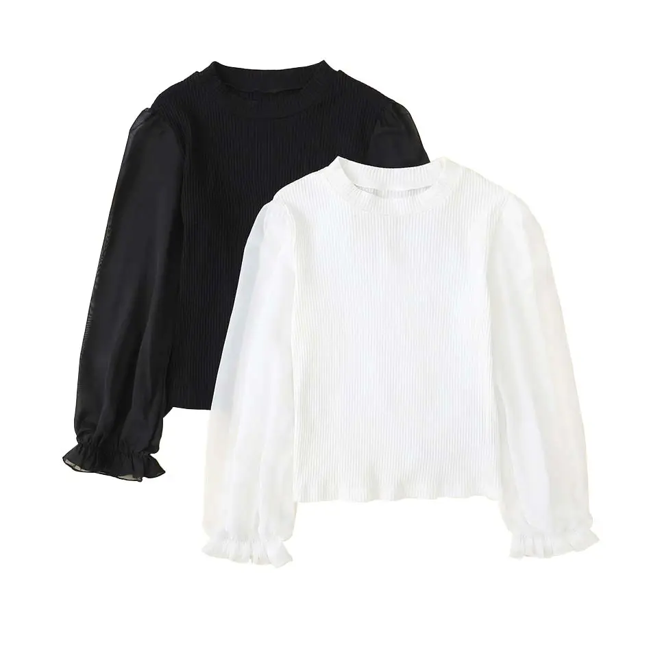 Рубашки для девочек, белая хлопковая блузка с длинным рукавом и пышными рукавами, зимние рубашки для маленьких девочек