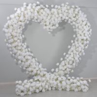 Vente flash : Arche de mariage en forme de cœur avec fleurs, décoration florale, rose artificielle en soie blanche et rouge, arche de fleurs en forme de cœur