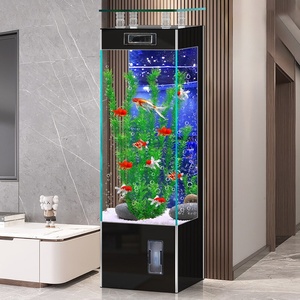 Aquarium vertical autoportant en verre ultra-clair pour salon, avec filtre arrière, en bois écologique, pour usage domestique, modèle 2026 - Product Image 4