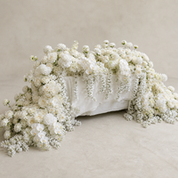 Composition florale artificielle blanche de 1,8 m en cascade pour chemin de table de mariage, décoration de scène, d'hôtel et d'événements