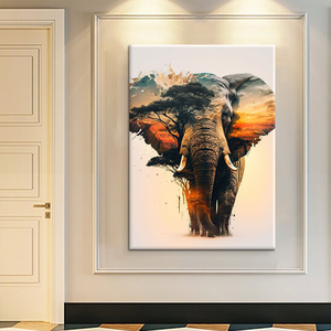 Hot bán voi vải in kỹ thuật số sơn dầu Thiết kế trang trí nội thất bức tranh - Product Image 2