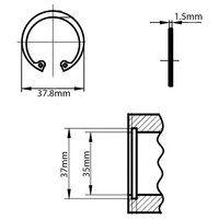 Anneau de retenue de type C en acier inoxydable standard GB893.1 avec finition en zinc Anneaux de retenue internes