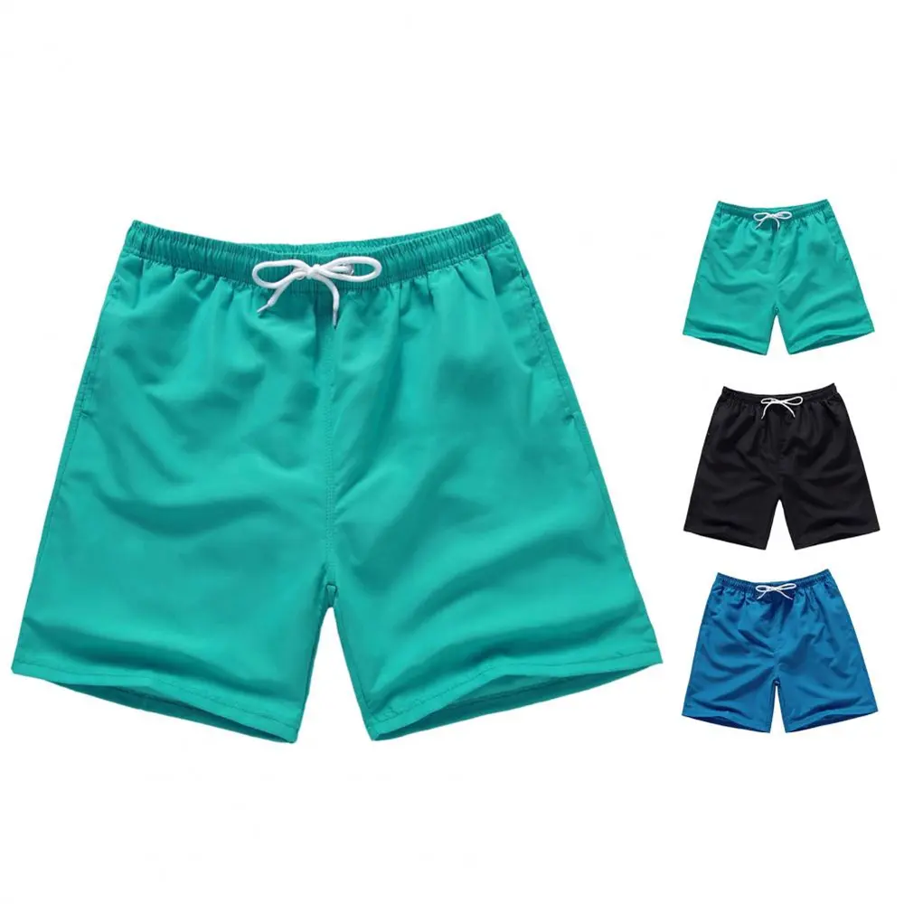 Wholesale Summer Beach Shorts Men Swim Elastic Waistband Drawstring Pockets Multiple Beach Shorts