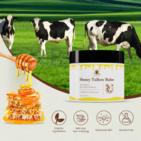 Baume de suif de boeuf nourri à l'herbe biologique de marque privée avec miel brut réparateur de la barrière de la peau baume hydratant au miel de suif