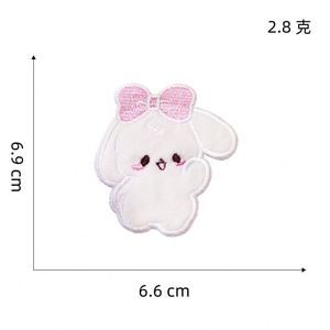NODA Stock Self Sticker Kawaii Embroidery Cartoon Furry Rabbit Patch for Bag Phone case Decoration - Product Image 5