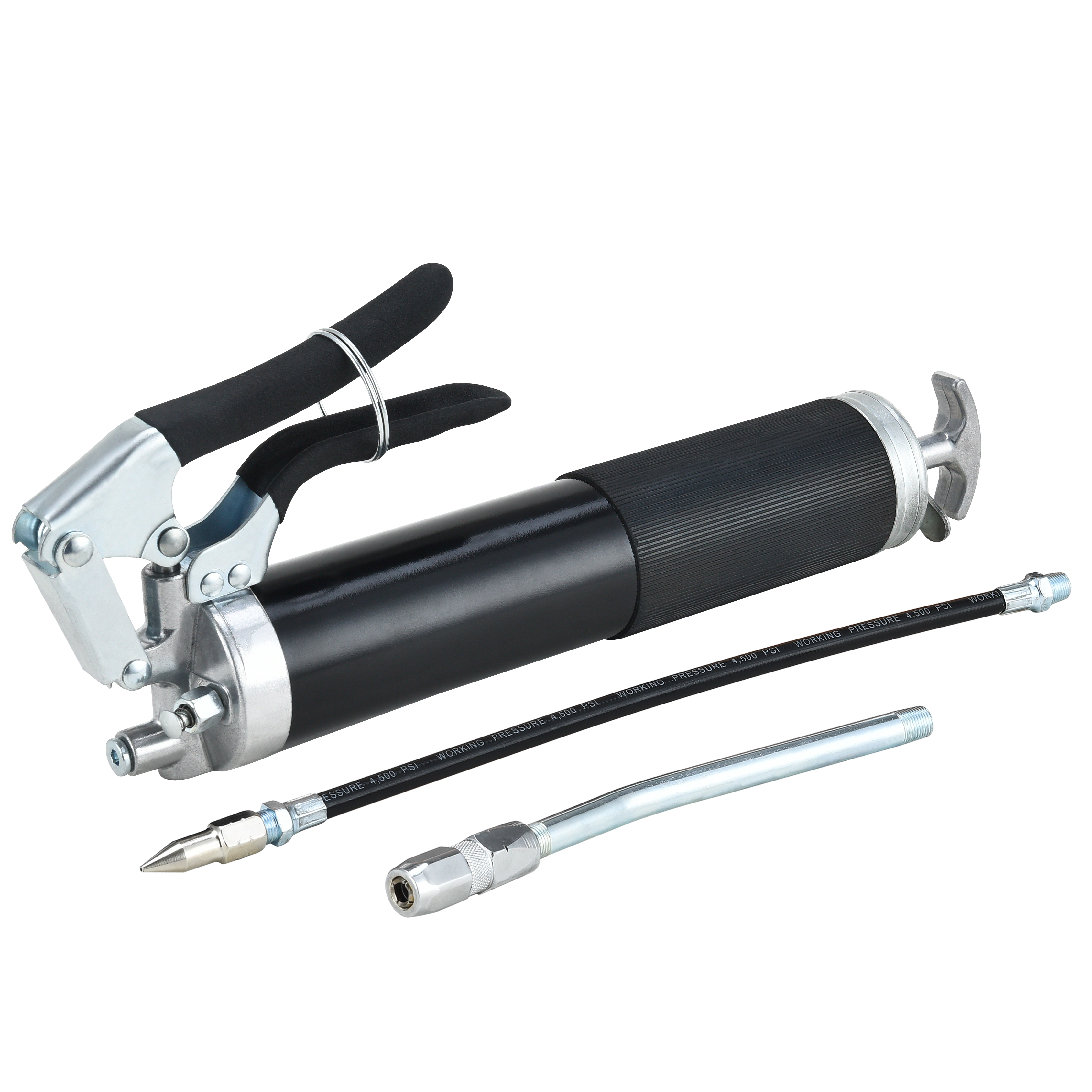 8000 PSI with 18 Inch Flex Hose 2 Working Coupler Extension Rigid Pipe Nozzle for cars excavators extra Pistol Grip Grease Guns