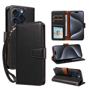 Étui en cuir pour iPhone 17/16 Pro Max, étui à rabat en tissu anti-magnétique pour Apple 16, étui de protection pour 16 Pro - Product Image 1