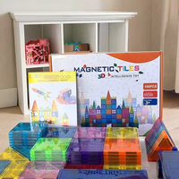 Ensemble de blocs de construction magnétiques pour enfants, 40 pièces, à fort pouvoir magnétique, avec grandes fenêtres colorées, thème science-fiction fantastique, pour le commerce transfrontalier