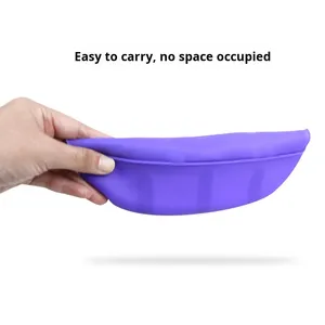 Bavoir en silicone violet grande taille, personnalisable avec logo, de qualité alimentaire, imperméable, anti-salissures, écologique et réglable, pour bébé - Product Image 3