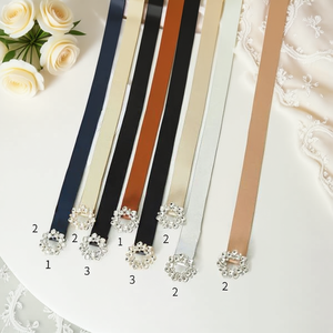 Ceinture ronde en PU avec boucle en strass, ceintures de mariage - Product Image 3