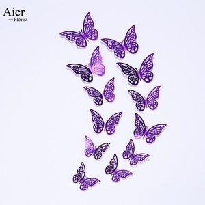 Aierflorist - Adhesivos de Pared de Mariposas Metálicas <span class=keywords><strong>3D</strong></span> en Color Morado, Diseño Nórdico, 12 Piezas, Decoración para Sala de Estar, Gran Venta - Product Image 3