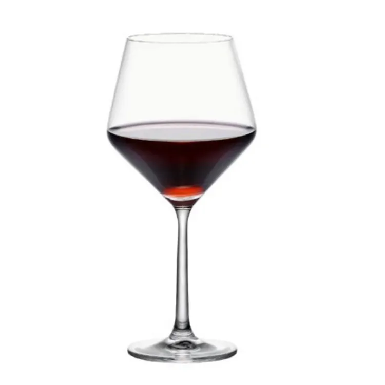 Kacamata Anggur Stem Panjang Burgundy 680Ml, Kacamata Industri Bening Kristal Timbal Gratis